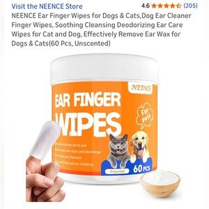 Orange Ear Finger Wipes for Pets